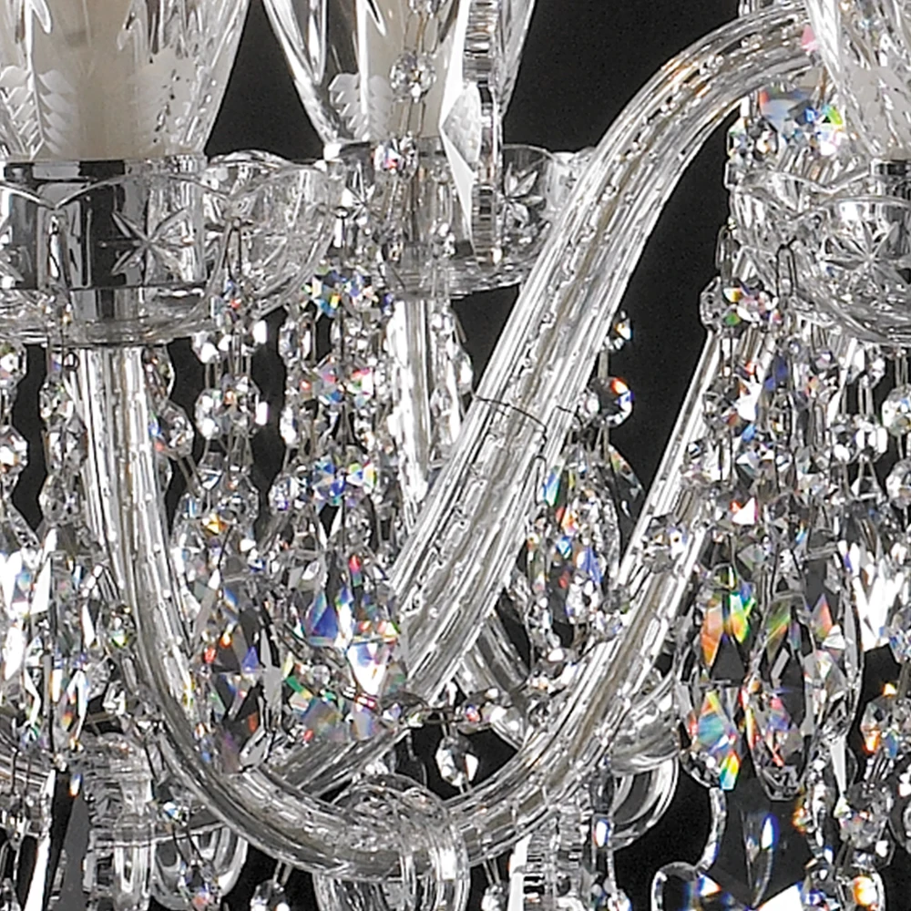VH Contemporary Crystal Chandeliers Delicately Carved Cut with Glass Covers for Interior Villa Hotel Pendant Lights