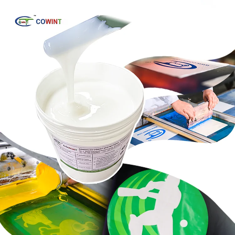 Cowint Textile Water Mark Ink White/golden Paste/silicone/puff Ink Screen Printing Inks for Plastic