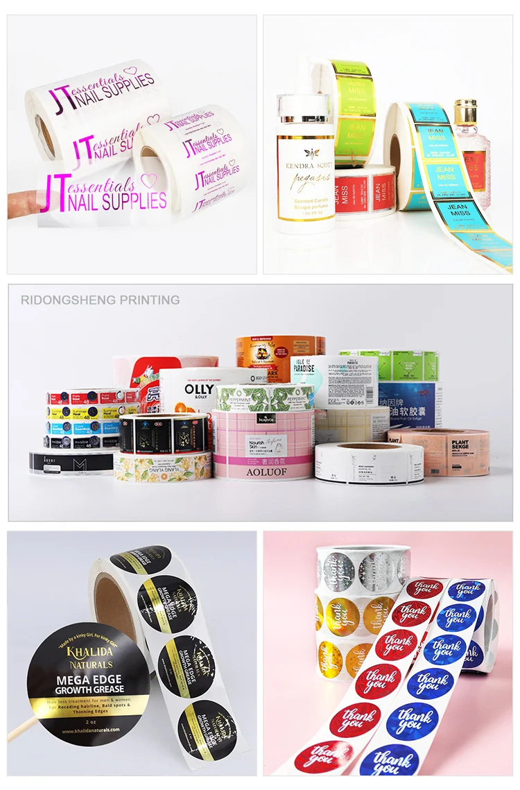 Custom Waterproof Vinyl Stickers Logo Printing Adhesive Cosmetic ...