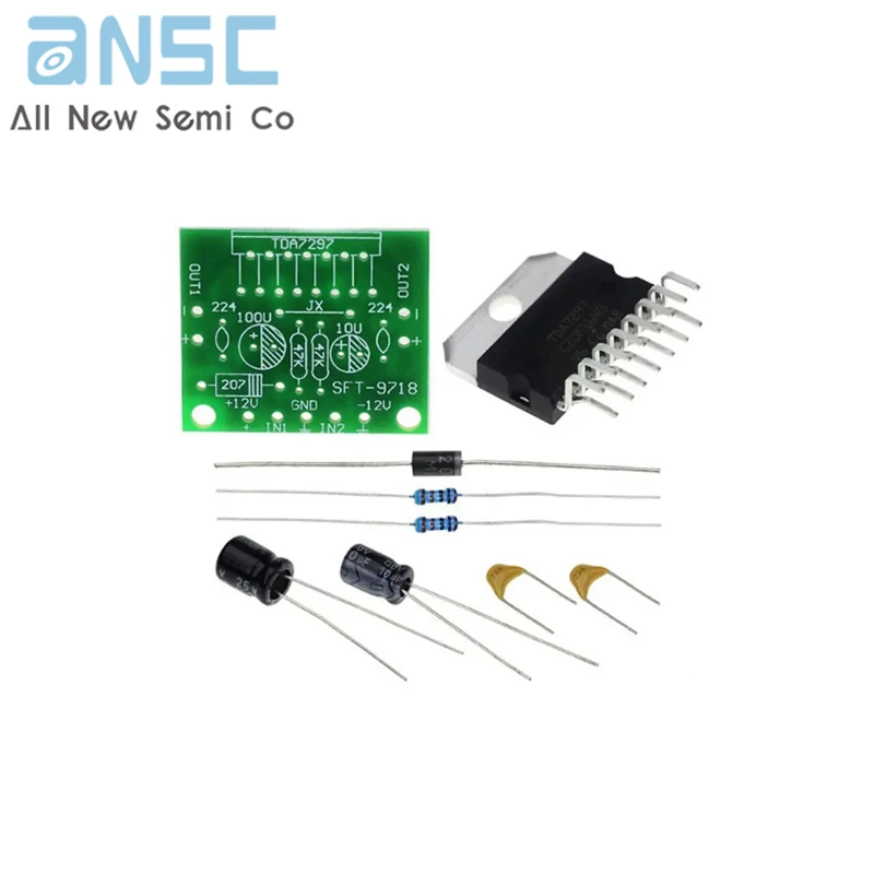 1set TDA7297 amplifier board spare parts dc 12v grade 2.0 dual audio encoding 15w electronic diy kit