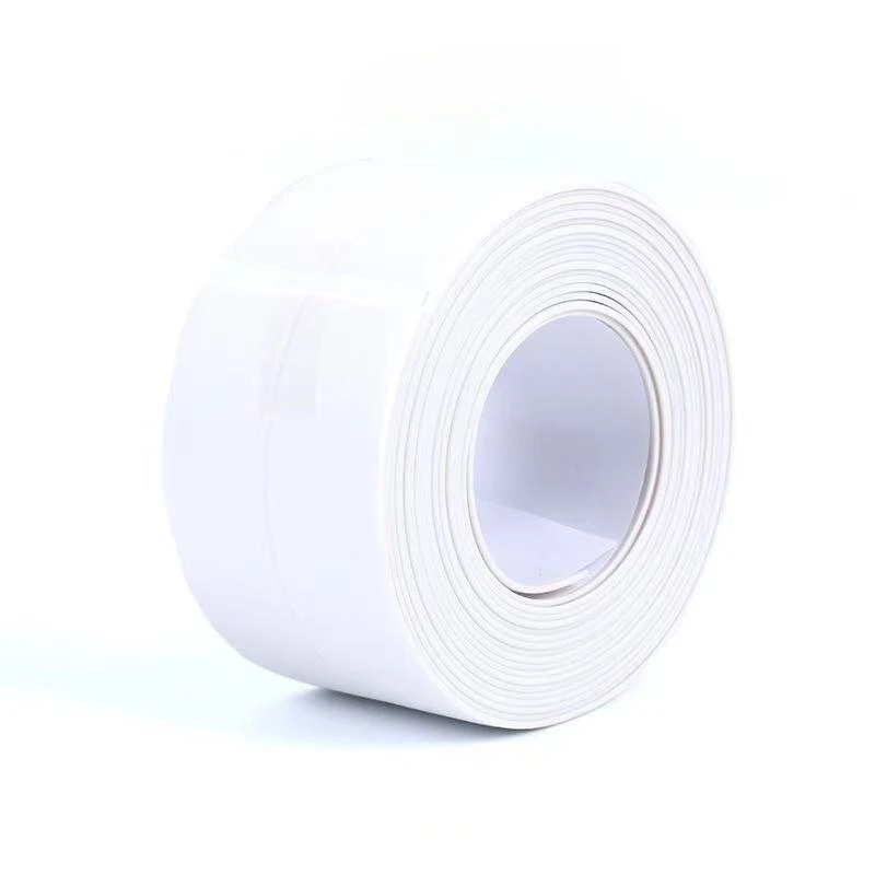 White Grey PVC Bathroom Shower Sink Bath Sealing Strip Tape Waterproof Sticker for Bathroom Custom Molded and Cut to Size