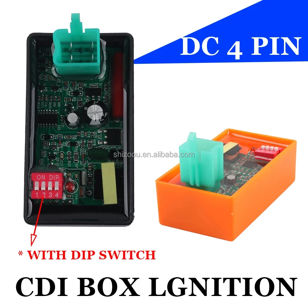 Programmable CDI for Motorcycle Ignition 4 Pin DC CDI Racing Box DIP Switch for ACTIVE WAVE 110 TC100 ATV 150 Dirt Bike Go Kart