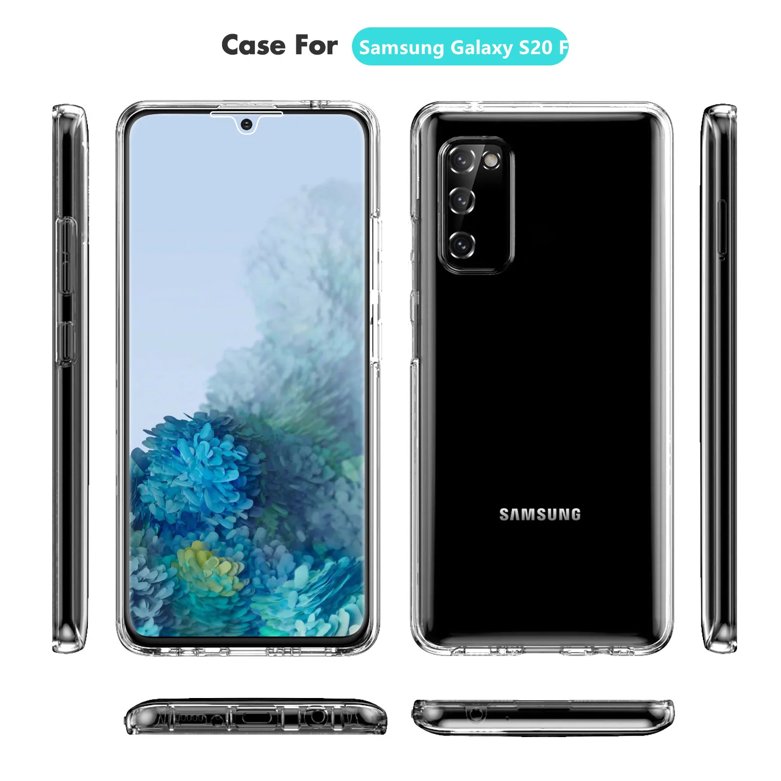 Shockproof Protective Cover Front Back Full Protection 360 TPU PC Clear Phone Case for Samsung Galaxy S23 S24 Plus Ultra A51 A73