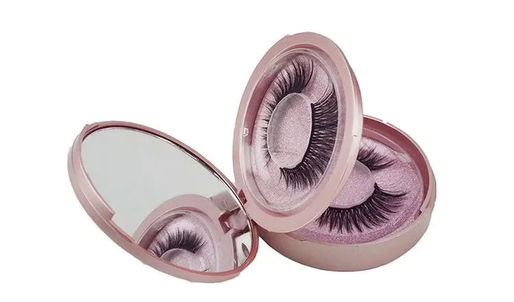 LASHAP double round false eyelashes packing box plastic case custom eyelash cases