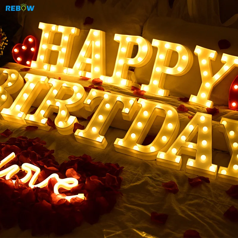 Wholesale Custom Small Led  Number 3D Letter Light Battery Marquee Letters for Wedding Birthday Party Decoration