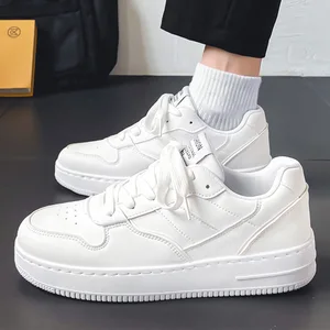 Trendy and Versatile White Sneakers Exude a Sense of Sophistication the White Sneakers Are Sporty and Casual Men's Shoes