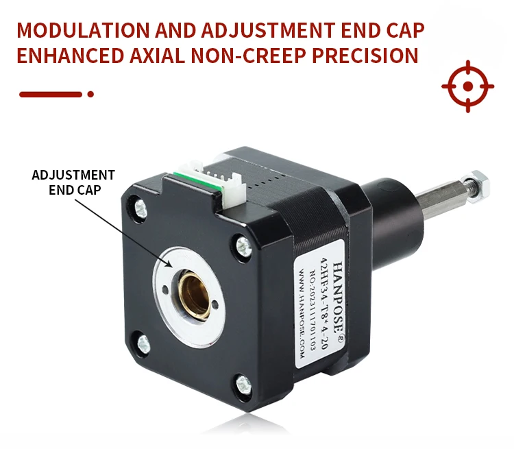 product hanpose nema 23 57 fixed axis screw stepper motor 57hf56 t104 20 56mm 28a 31v linear telescopic push rod micro stepper motor-5