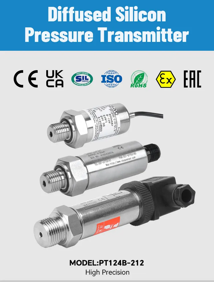 High Precision Ss304 4 20ma 24dc Piezoresistive Pressure Transmitter With Iecex Atex 0593