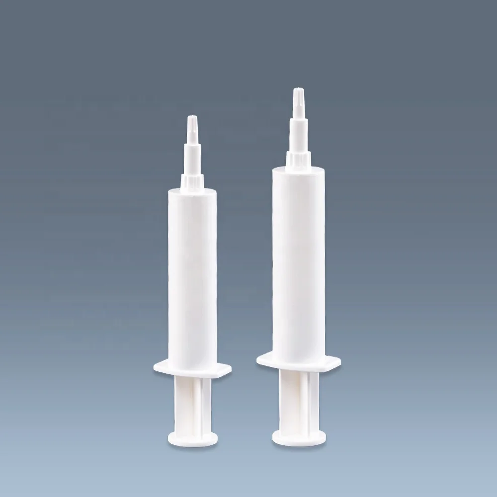 Free Sample White Empty Plastic Fish Wound Inflammation Medicine Packaging 10ml Irrigation Opaque Syringe With Breakable Tip Cap