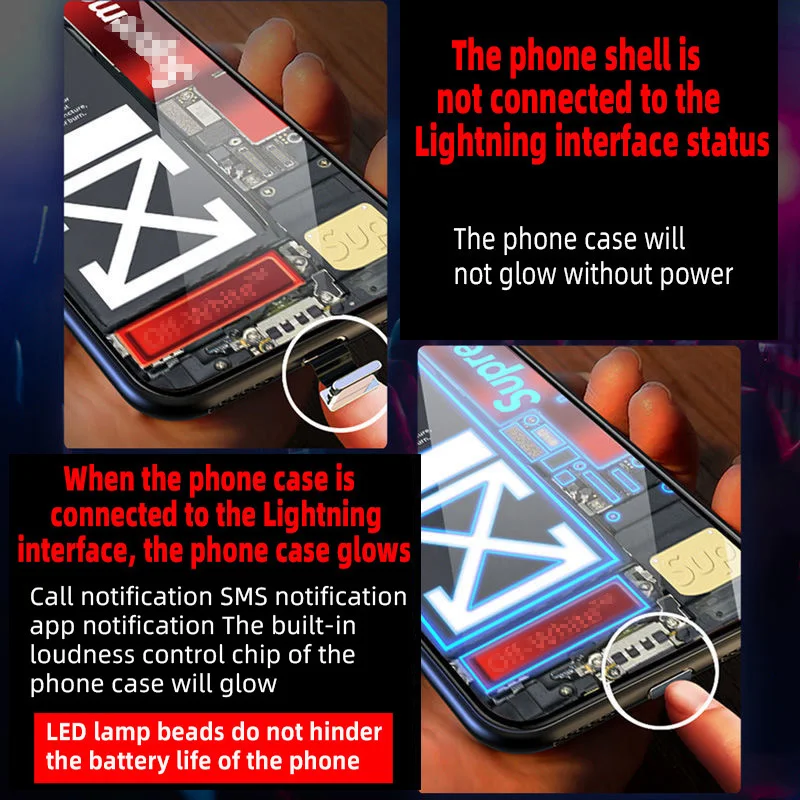 Topkes Anime Call Luminous Glass Led Flashing Glowing Phone