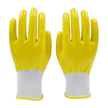 13 Gauge Waterproof Stain-resistant Nitrile Coated  Full Immersion  Non-slip Working Gloves for Garden