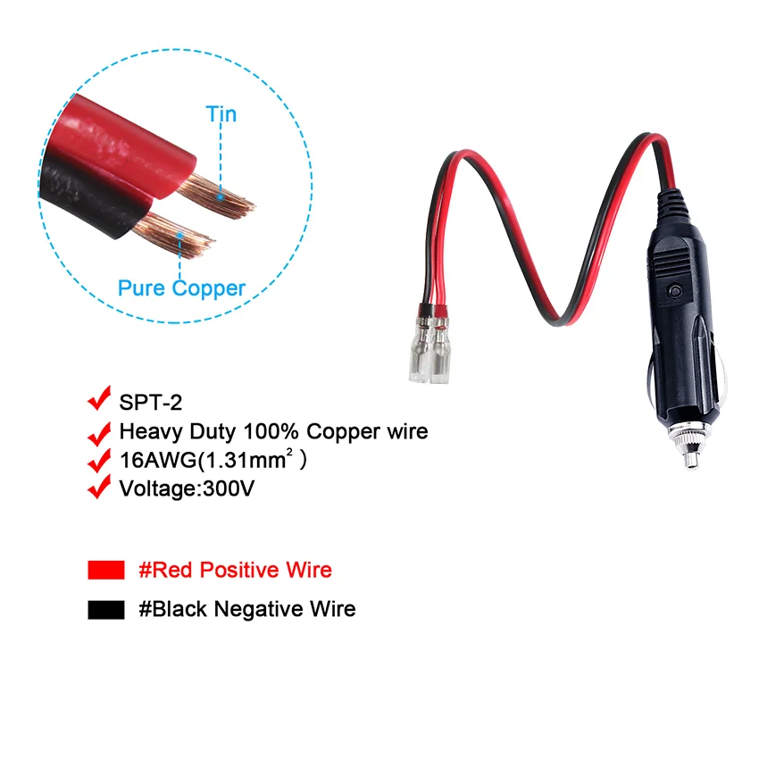 cigarette lighter adapter positive negative with Plug plug and play 12v cigarette lighter plug positive