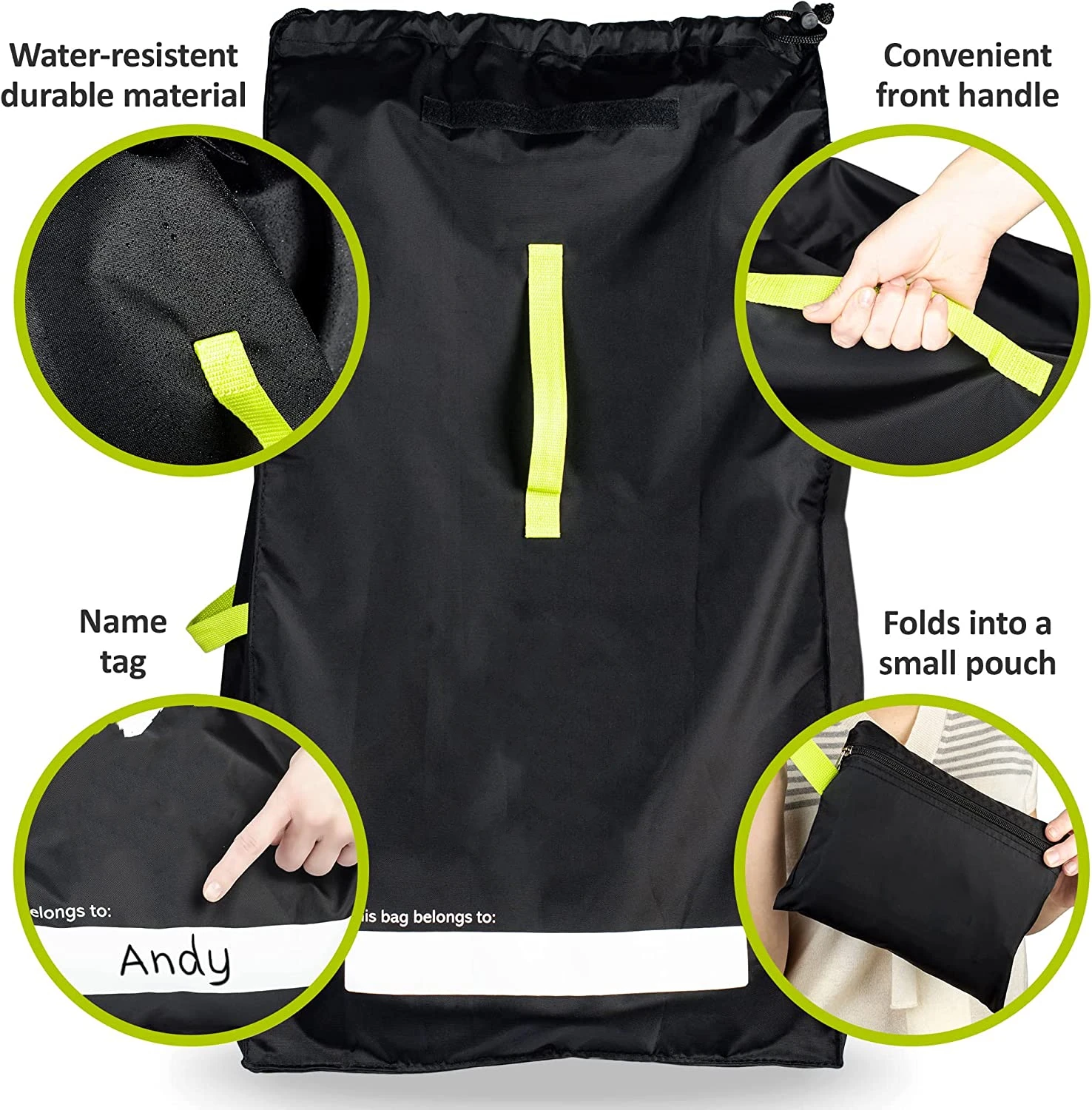 Adjustable Foldable Durable Car Seat Backpack Travel Baby Gate Check