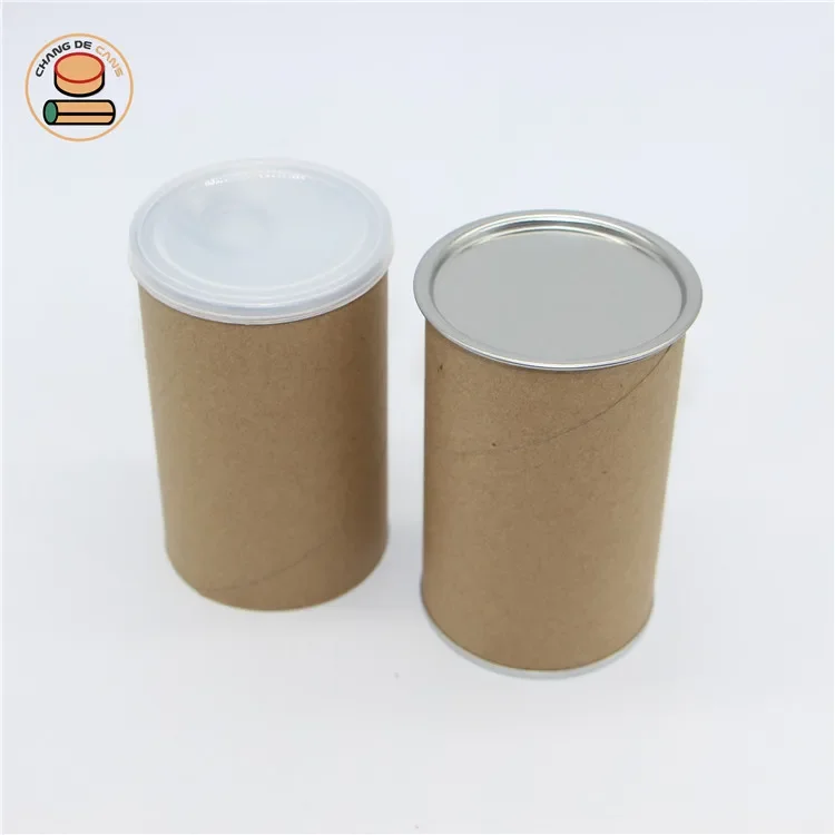Recycled Round Carton Paper Packaging Boxes for Food Snacks Powder Round Box Packaging Paper Food Can Cardboard Tube Packaging