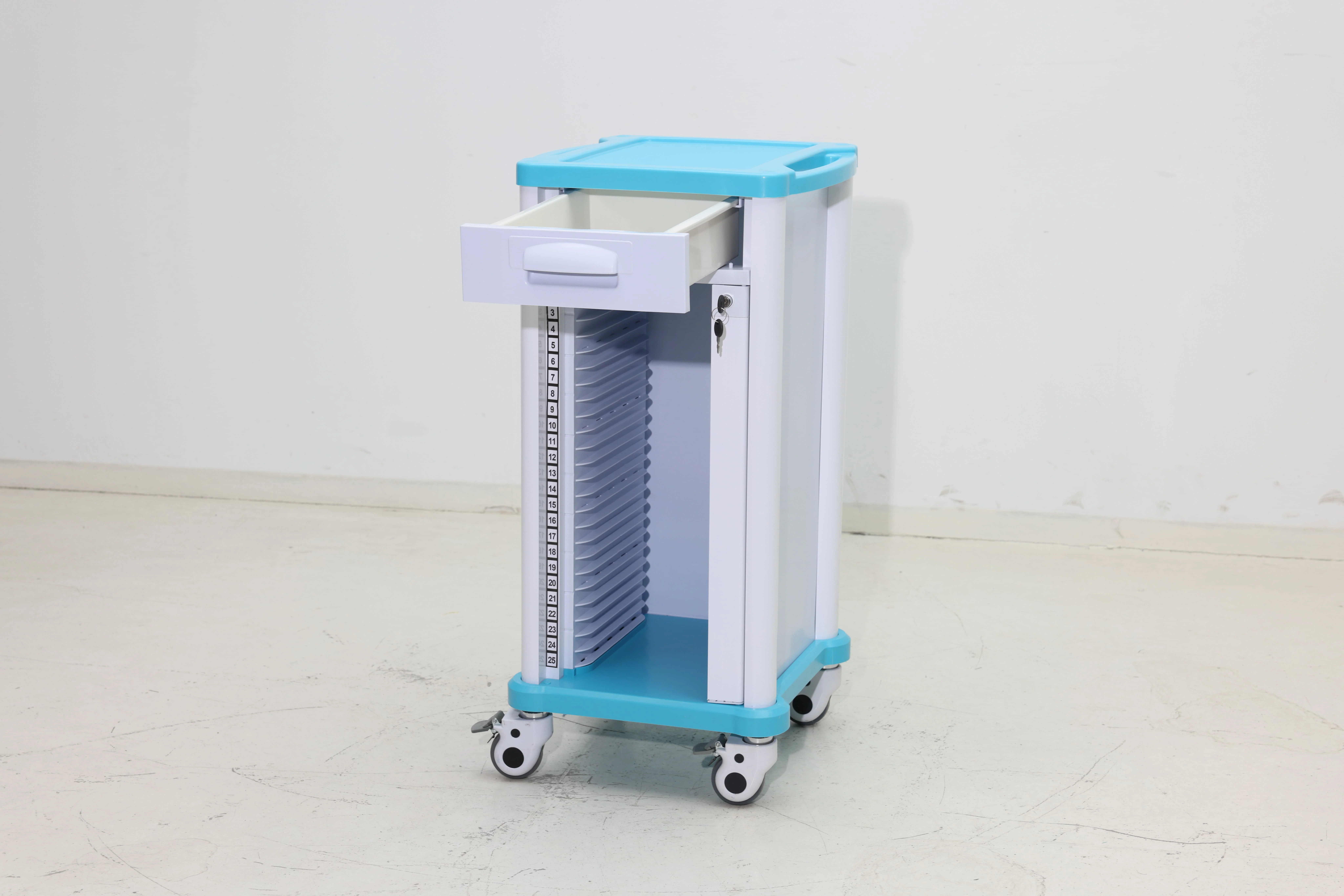 25-Record Chart Management Cart Secure Locking Smooth Glide Systems Modern ABS Design CE ISO Certified 2-Year Warranty for Hotel 5