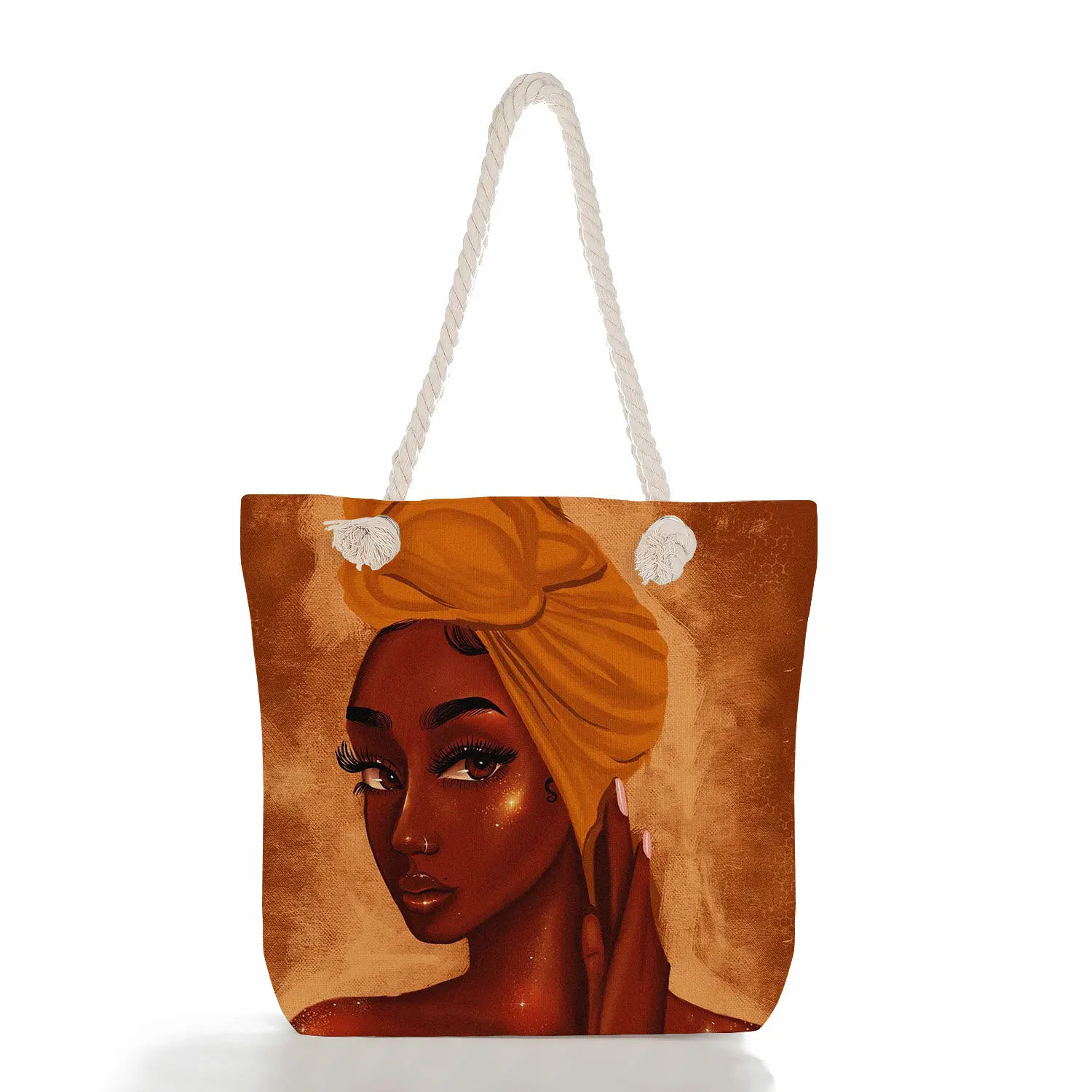 Tote Bag- African Princess 4 (Black) - Market