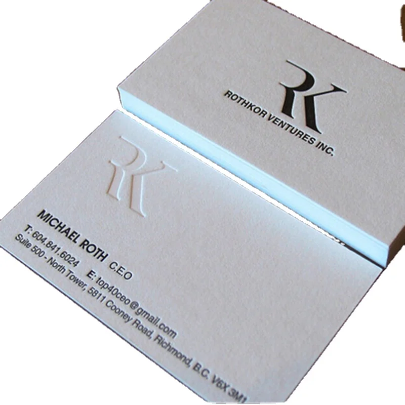Customized Luxury Design Embossed Business Card Offset Paper & Cardboard Corrugated Board Duplex Made in China