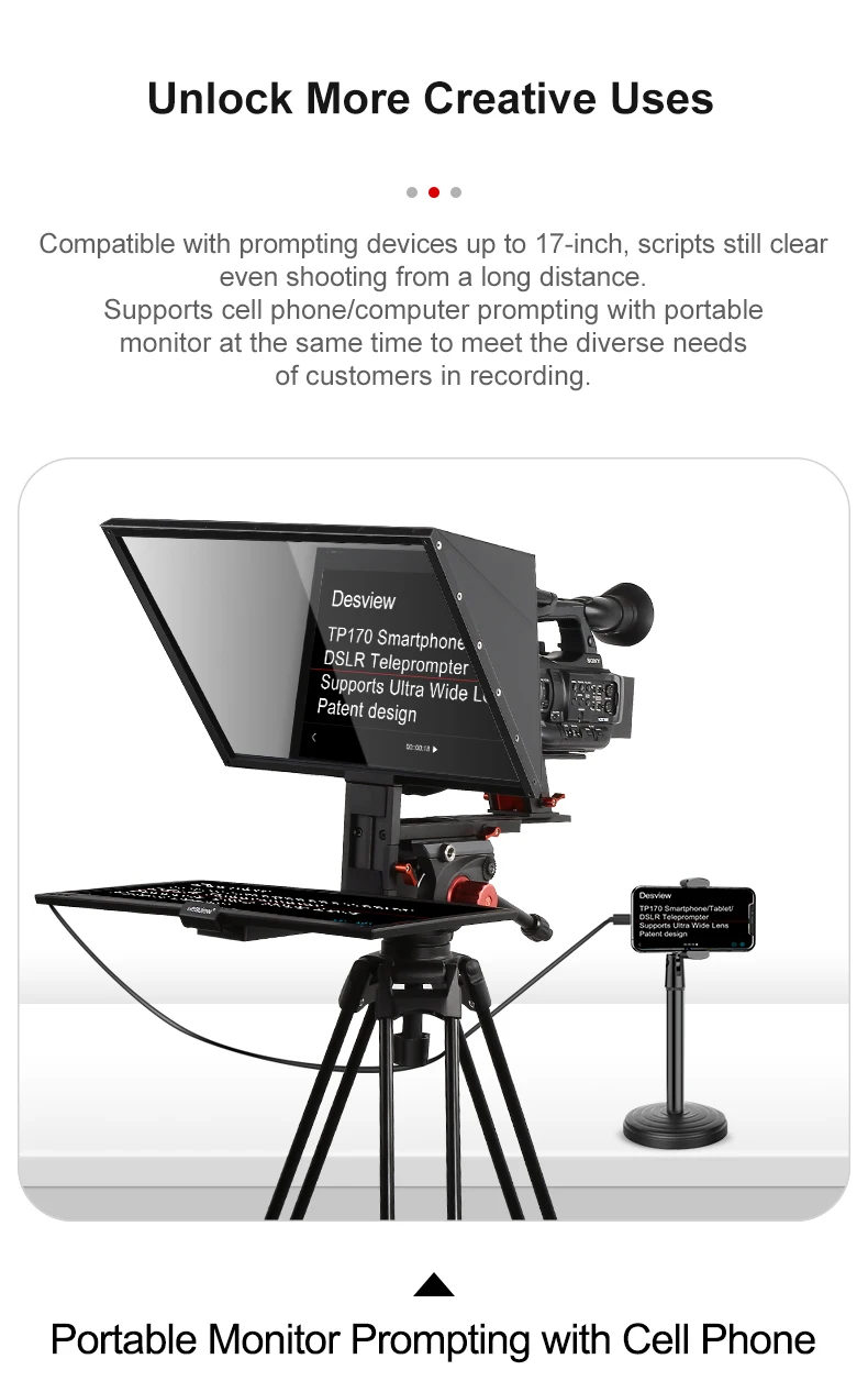Bestview Tp170 17inch Portable Teleprompter Universal For Dslr Camera