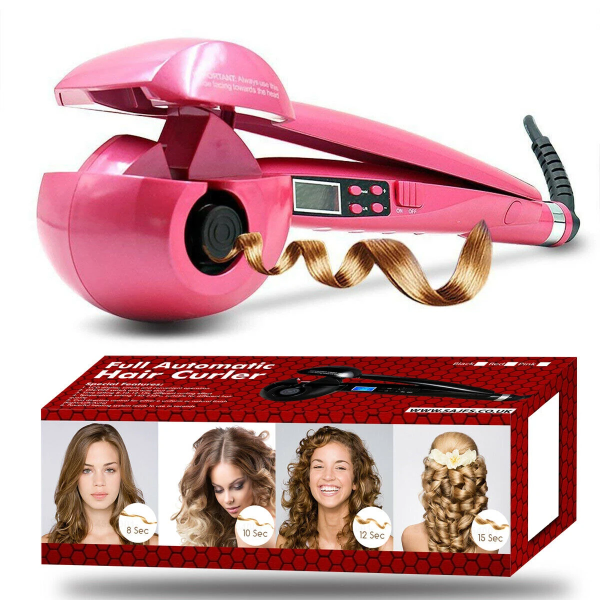 hot selling ceramic quality rotating curling iron hair curler