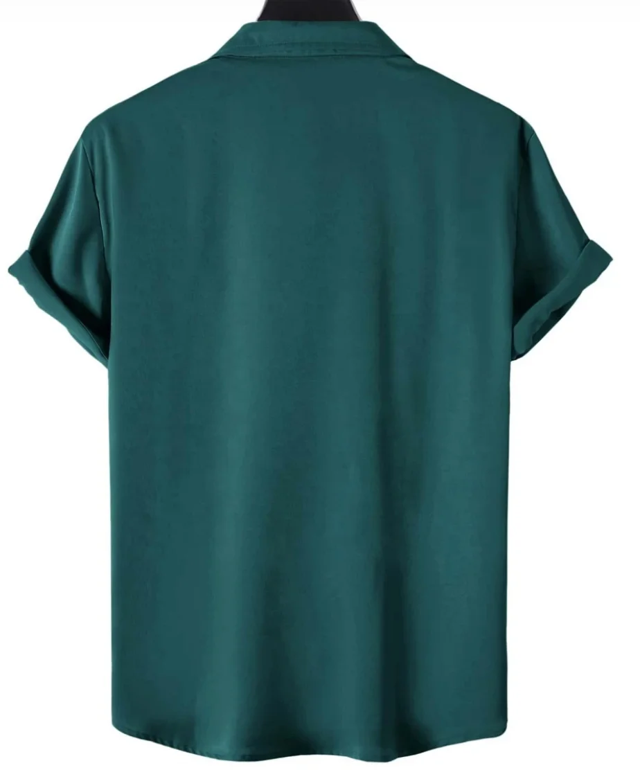 JL-0124A Solid Color Satin Shirts Women Silk Shirt Men Silky Cool Short Sleeve Button up Shirt Mens