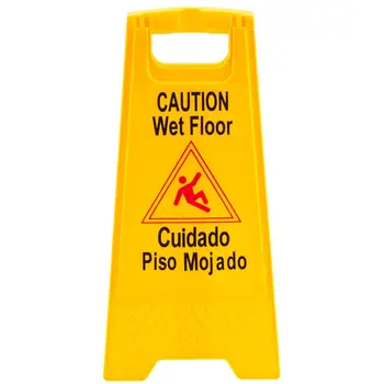 Wet Floor Sign  Comfortable Hand Protection Upgrade Bilingual Warning Signs Yellow Collapsible Commercial Caution Wet Floor Sign