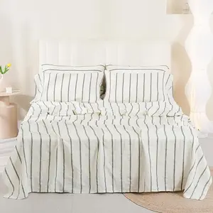 Hot Sale French Fabric Bed Linen Sheets Wholesale Bedding Duvet Cover Set Bed Linen Set Pure French Linen Bedding