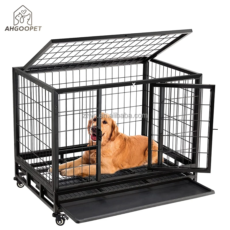 High Quality Wholesale Single Layer Double Door Collapsible Dog Cage