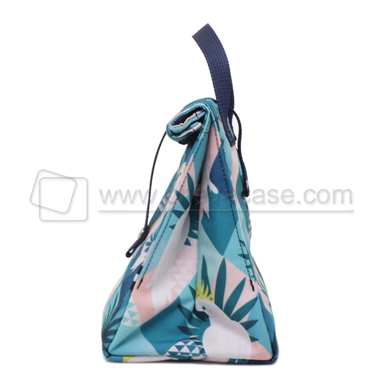Roll Top Picnic Sandwich Carry Tote Fashion Lunch Cooler Bag With