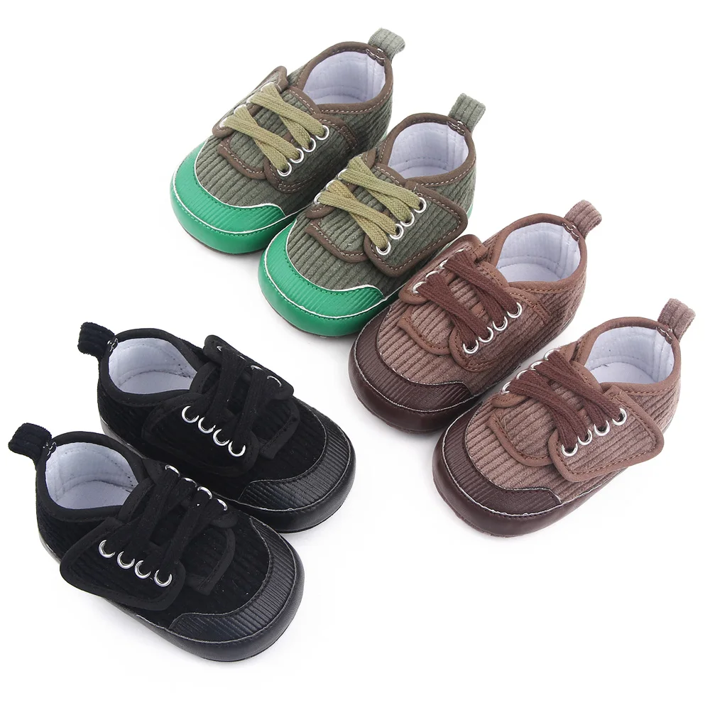 0-1 Year Old Infants Indoor Toddler Shoes Baby Boys Solid Color Soft Soled Casual Shoes