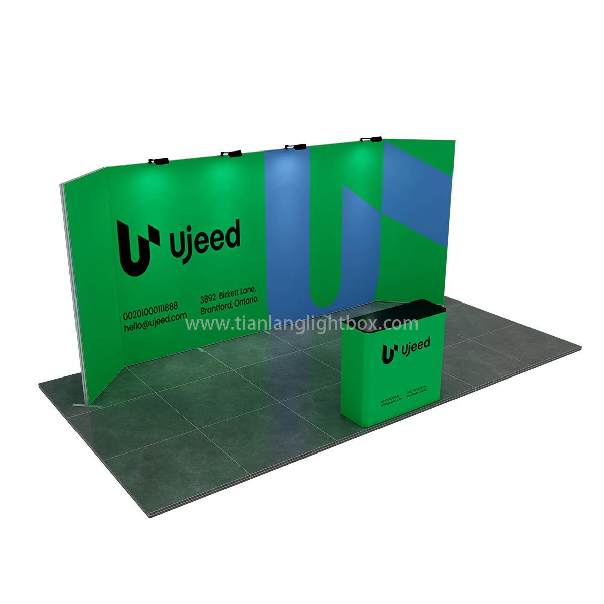 fashion type of lightest 10x20 exhibition booth display stand suitable for display of clothes or other products in trade show