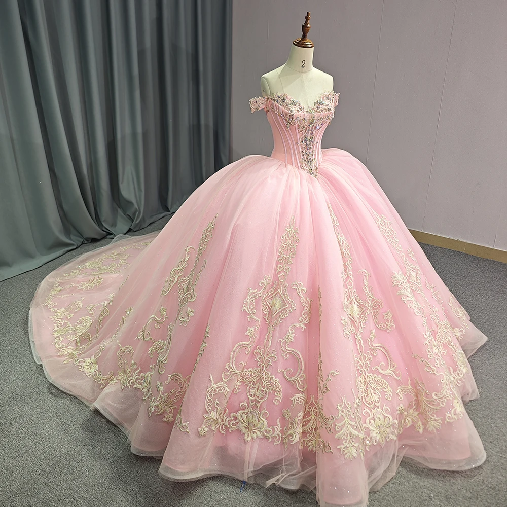 パーティードレス Rhinestone Embellished Light Pink Ombre Gown Hot Pink Embellished Belt V Neck Ball Gown 24564 | Jovani