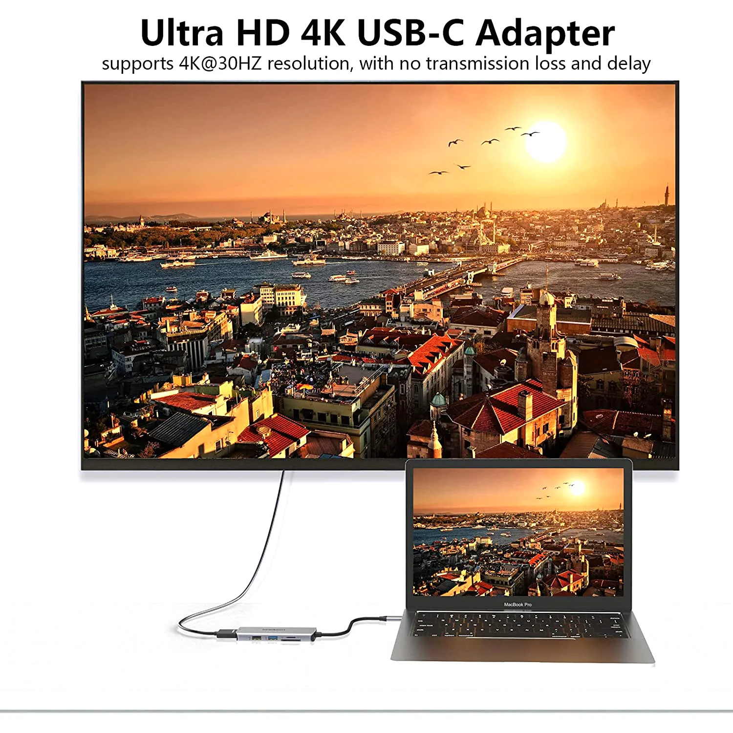 5 в 1 USB-C Hub адаптер переменного тока TF/SD кард-ридер USB-2.0 USB-3.0 USB Type-C на HDMI совместим с 3 ноутбуки
