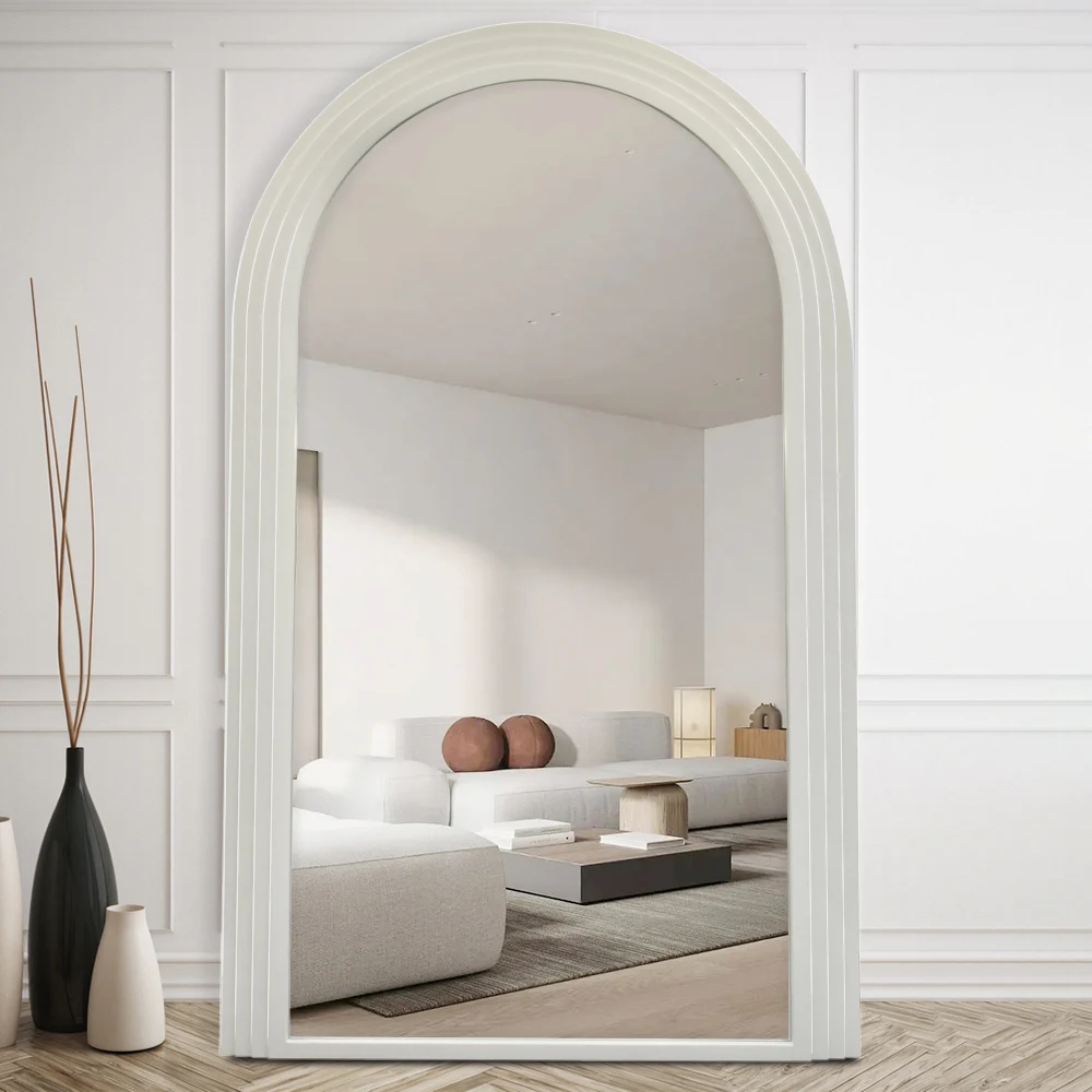 Custom Home Decor Big Large Old Wall Decoration Framed Wooden Wood Standing Full Length Body Floor Mirrors for Living Room
