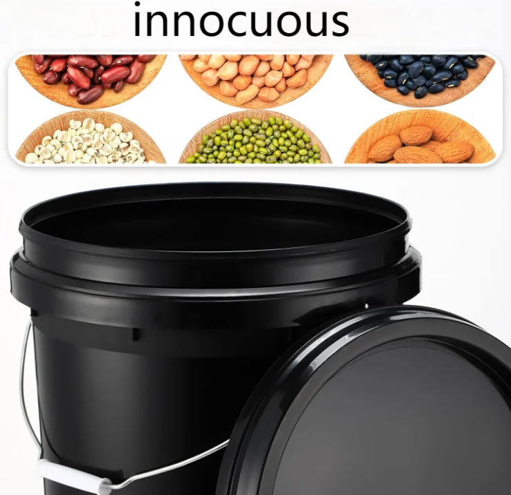 16L Round Plastic Paint Bucket with Lid and Handle Pressure-Resistant and Recyclable Empty PP Barrel and Pail