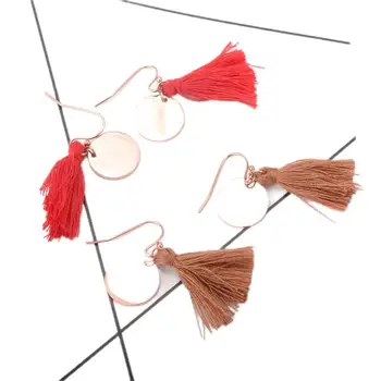 RFJEWEL Rose Gold Plated Tassel Earrings for Women Stainless Steel Lightweight Minimalist Dangle Wholesale Jewelry Gift