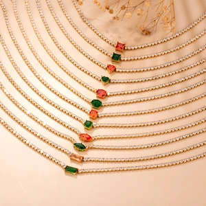 Wholesale Necklace 18K Gold Plated  Stainless Steel Clavicle Choker Waterproof Sweatproof Chic Luxury Trendy Jewelry for Women