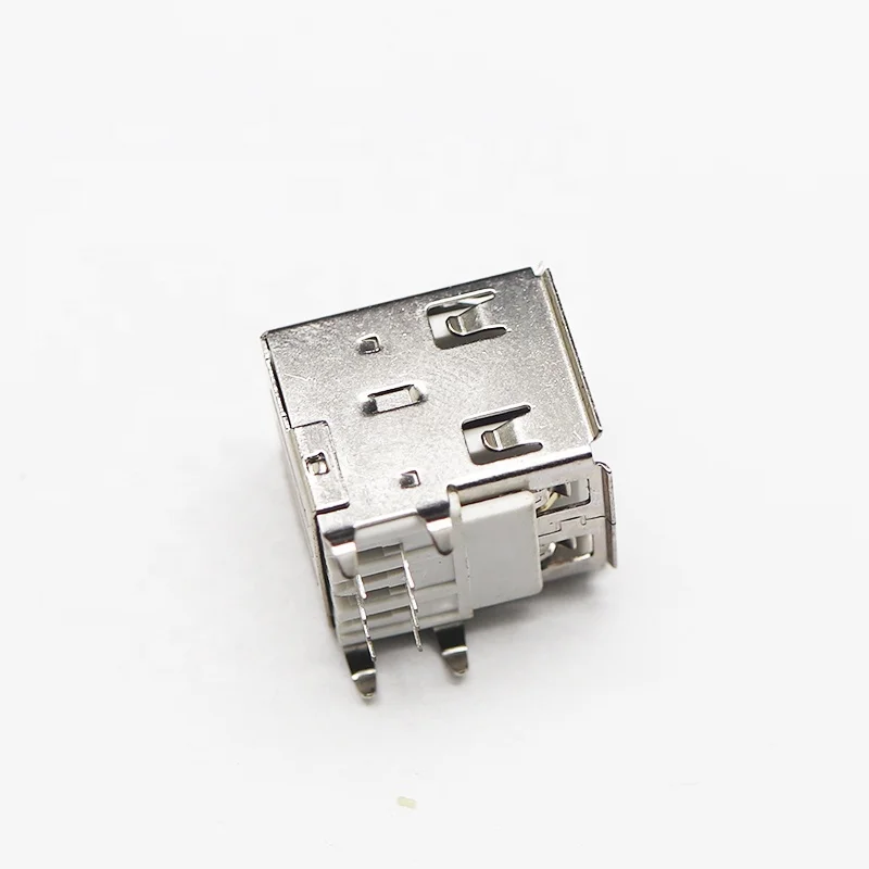Free samples connector USB Jack Replacement 4pin SMD Female Socket usb dual level right angle for data cable headers connector