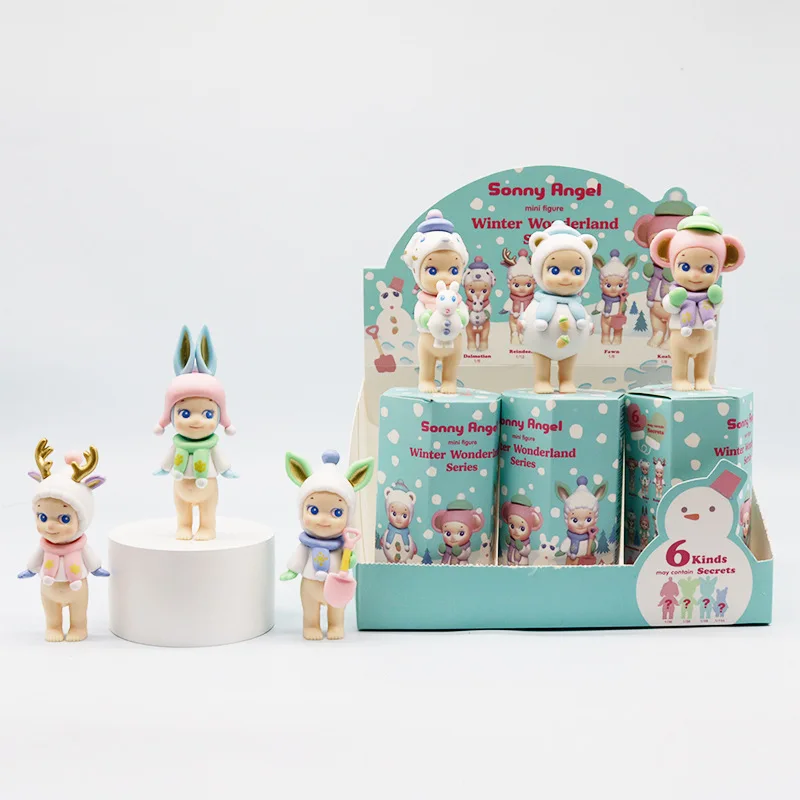 Sonny Angel in Stock Mini Figures Blind Box Toys Winter Wonderland Series Ornament Mystery Box Toys Angel Nake Body Doll Labubu