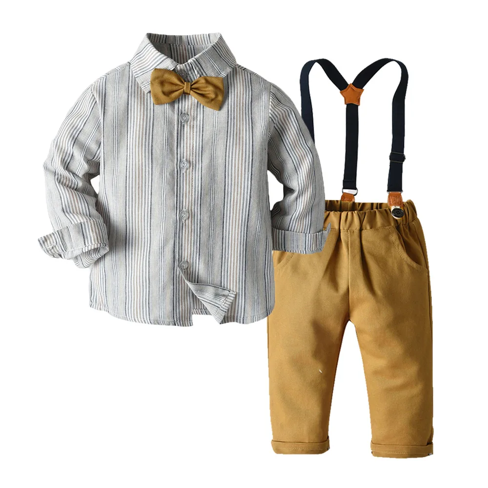 Autumn Winter Infant Boys Casual Clothing Set Long Sleeve Striped Bowtie  Shirt+suspender Pants Baby Gentleman Outfit - Buy Children's Suits Children  Sports Suits Coat Children Sports Suits Children's Ski Suit Children's  Hoodie