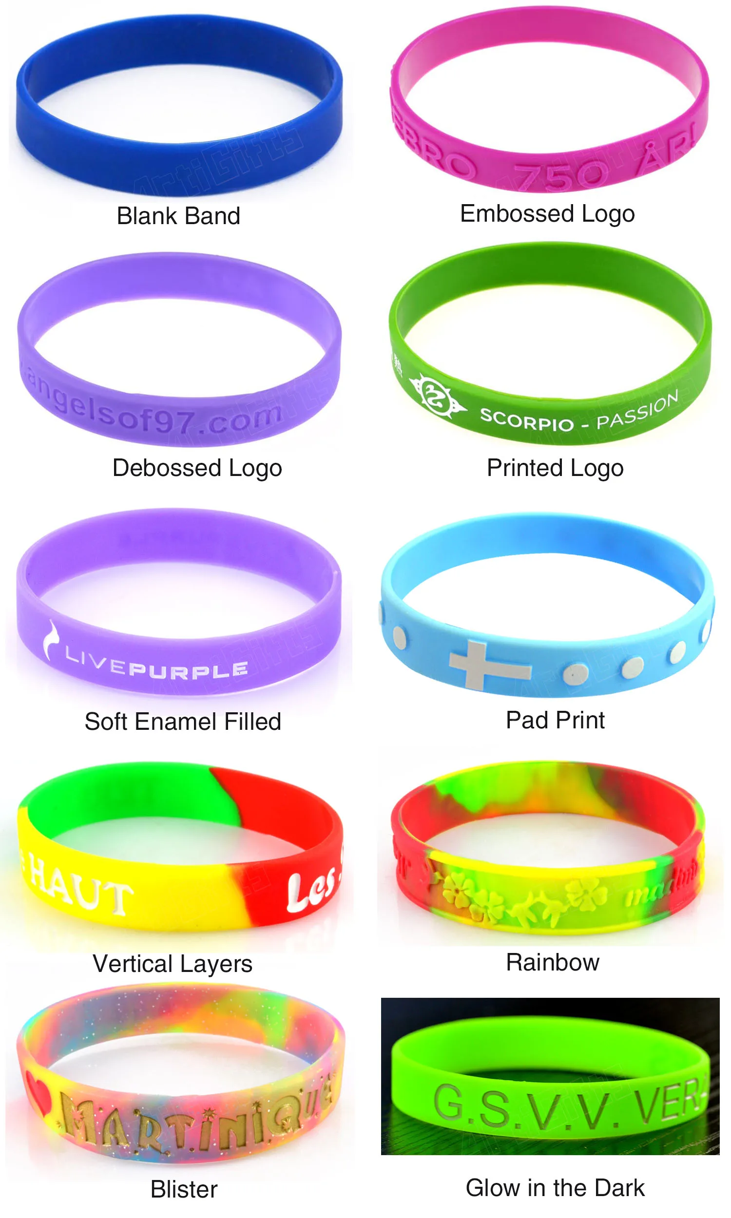 New Customized Logo Print Silicone Bracelets Personalized Wristband ...