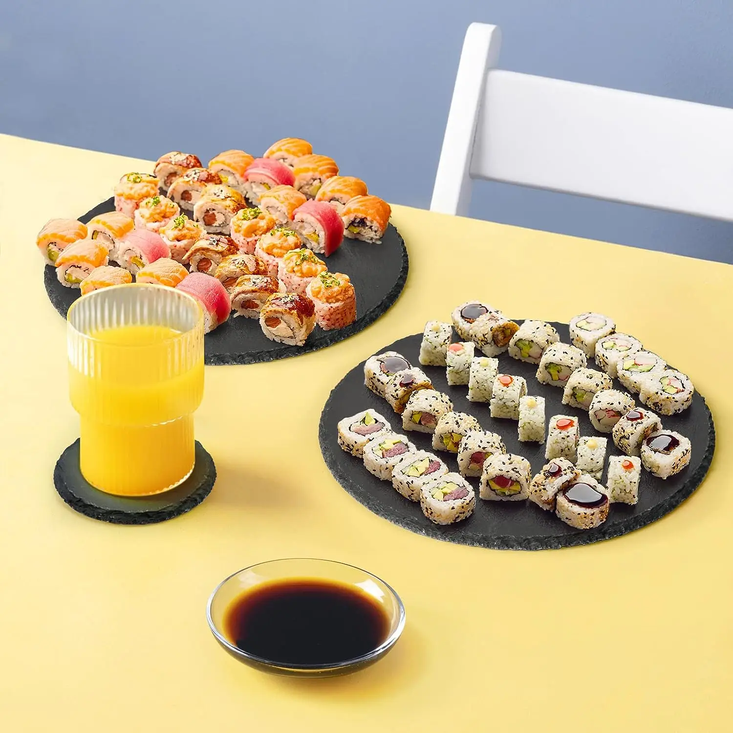 Amazon Hot Round Black Slate Serving Tray Dinner Plates Placemats Buy Black Slate Serving Tray