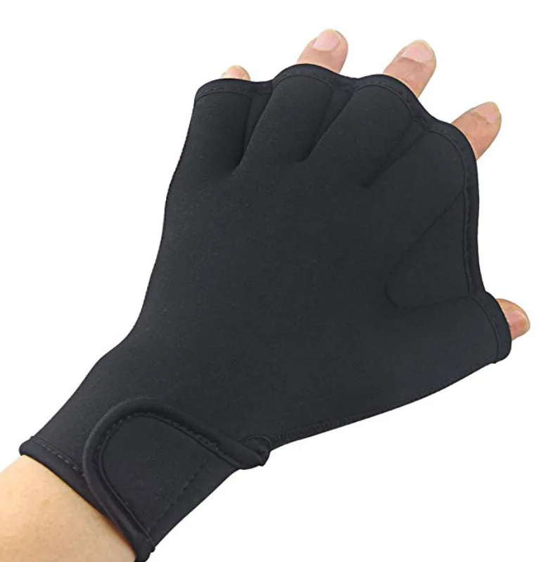 Webbed Aquatic Hand Fitness Swimming Gloves for Upper Body Resistance Training 