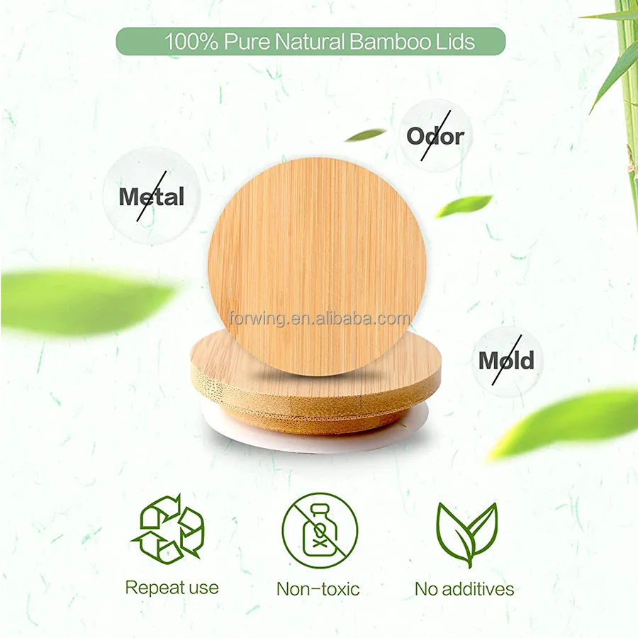 Hot Selling Bamboo and Wooden Lids Set Accepts Custom Wood Bamboo Cover for Glass Candle Mason jars manufacture