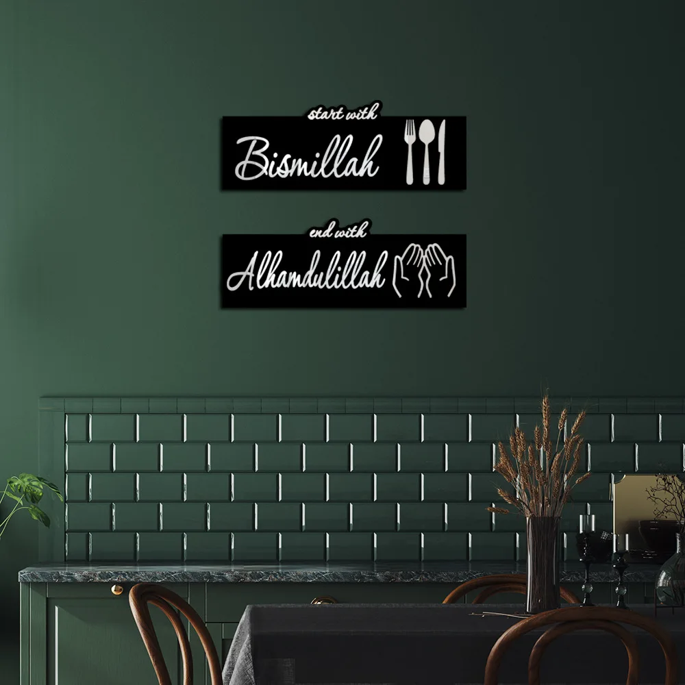 JIEKAI Three-dimensional Letter Knife and Fork Acrylic Mirror Sticker Holiday Home Decoration Self-adhesive Mirror Wall Sticker
