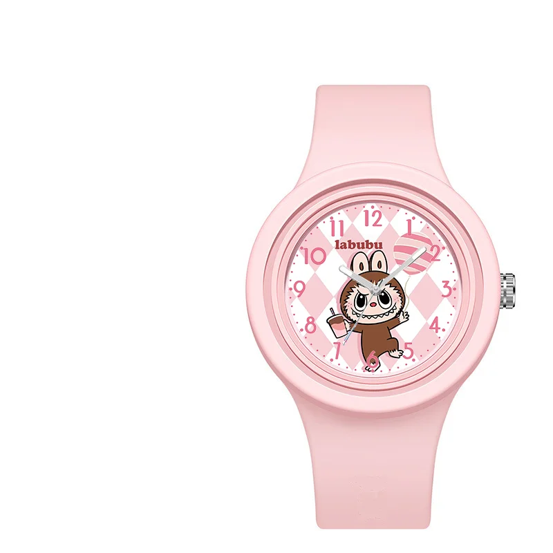 Labubu ラブブ 腕時計 ピンク 自動巻き 限定品 Round Silicone Quartz Women's Digital Watch & Accessories Labubu