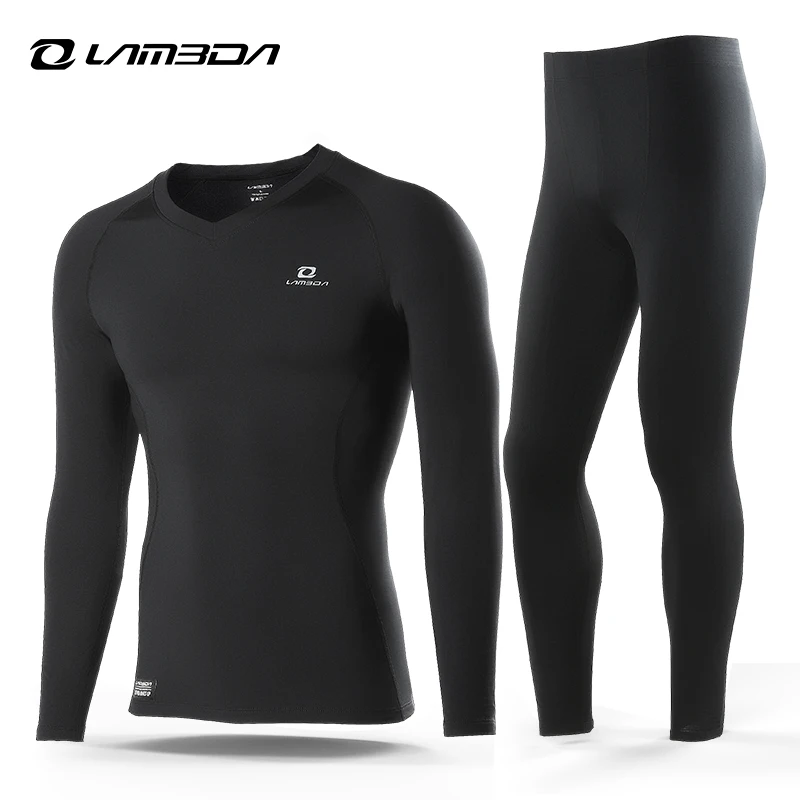  Autumn Winter Mens Wear Thermal Underwear Custom Logo Men Wear Long Johns Black Set Thermal Underwear Suit