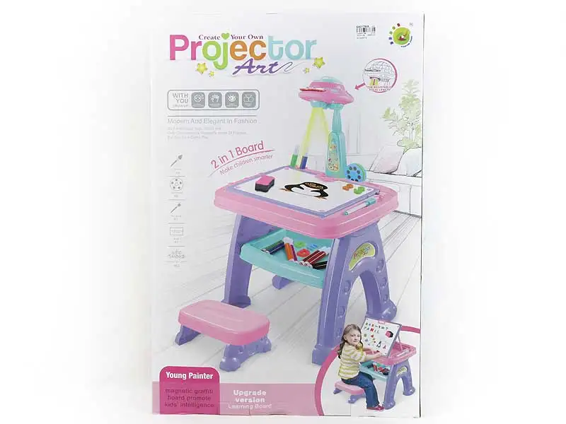 Kids Intelligent Early Educational Drawing Board Toy Projection Painting Machine Learning Table Drawing Toy