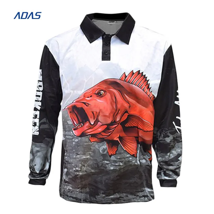 Polyester Long Sleeve Quick Dry Tournament Fishing Shirts Fishing Wear