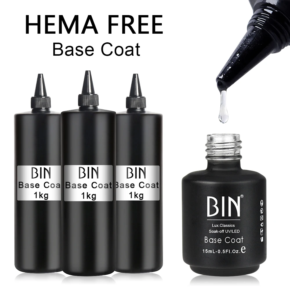 Bin Hot Selling 1kg Packing Peel Off Gel Base Coat For Gel Nail Polish Uv Led Light Peelabel