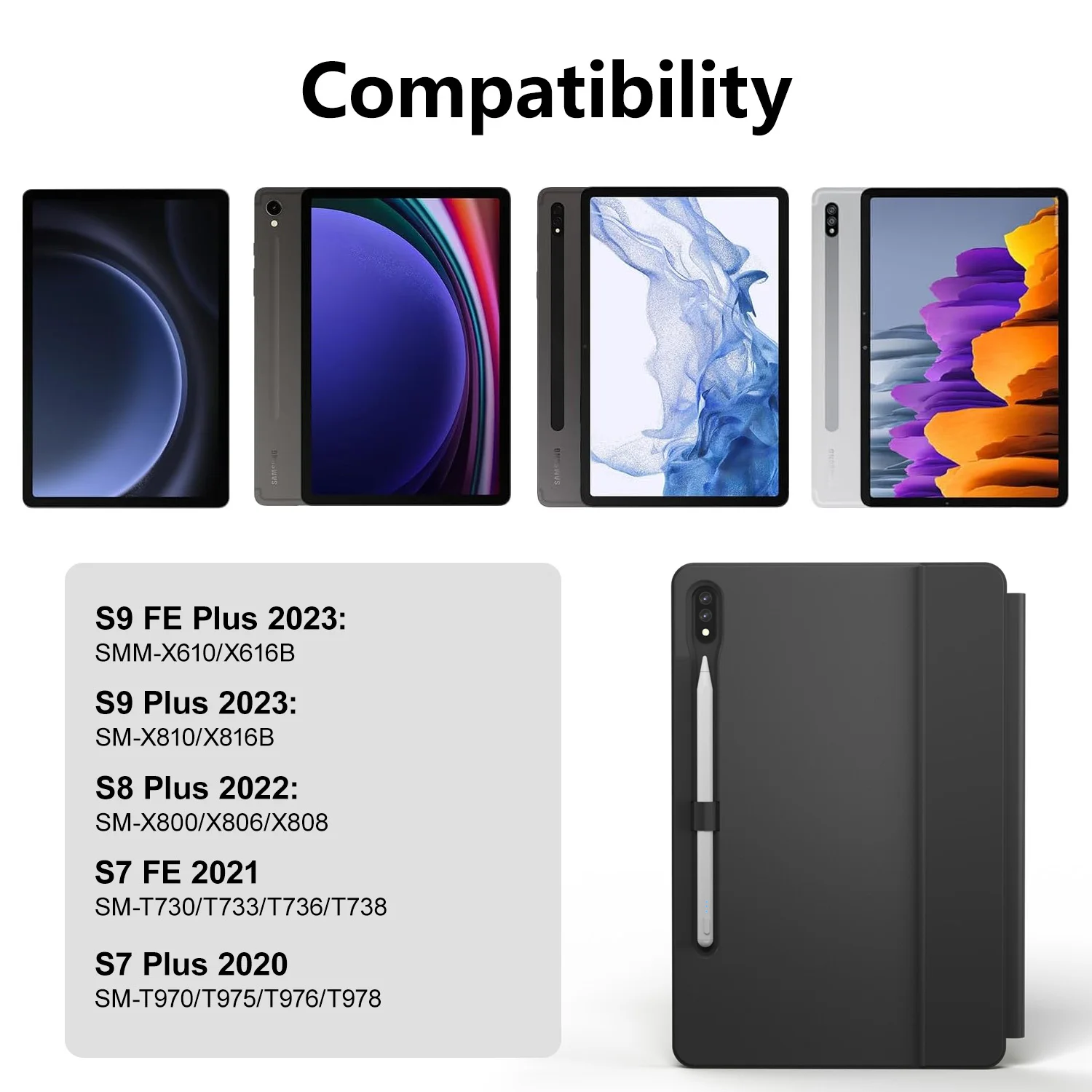 Magic Keyboard Case for Samsung Galaxy Tablets Colors Backlight